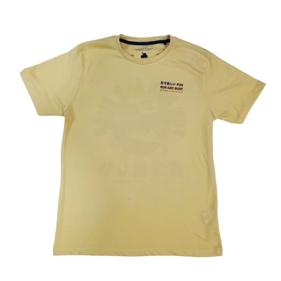 Denim & Flower T-Shirt Boys 11/12 Yellow Sun And Surf Print Short Sleeve Tee - Picture 3 of 9